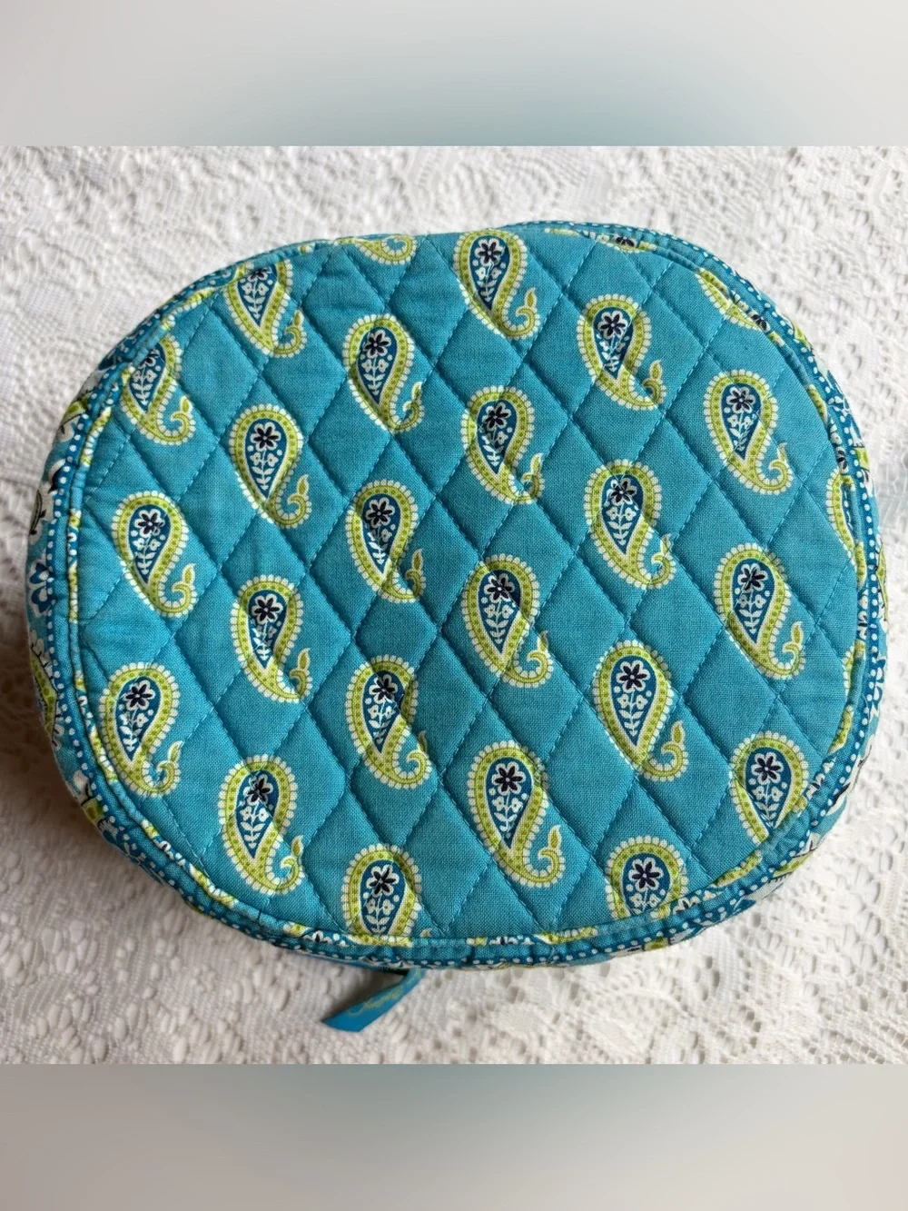 Vintage Y2K Vera Bradley Makeup, Cosmetic, Travel Bag Pouch in Bermuda Blue HTF